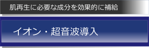 イオン超音波導入 ビタミンc,トラネキサム酸など肌に必要な成分を効果的に補給するイオン超音波導入